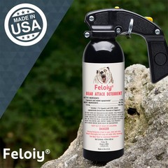 Feloiy 35 Feet BEAR Deterrent Repellent Spray 16 oz GLOW CAP CAMPING HIKING