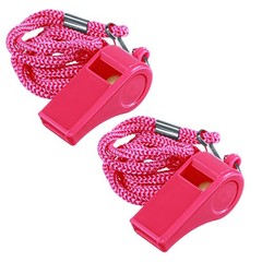 2Pcs Pink Whistle for Coaches Whistle Hot Pink Loud Plastic Sports Whistles f…