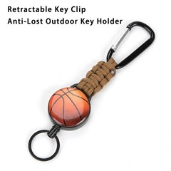 2-Pack Retractable Keychain Holder with Paracord Strap for Outdoor Sports Gear