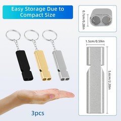 Whistles, 3-Pack Safety Survival Whistles with Lanyard Keychain, Survival Whi…