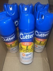 6 PAC Unscented Cutter Insect Mosquito Repellent w/Deet Aerosol Spray 6Oz Free S
