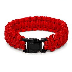 Explorer 9.5″ Survival Paracord Bracelet Red Nylon Plastic Release Buckle Campin