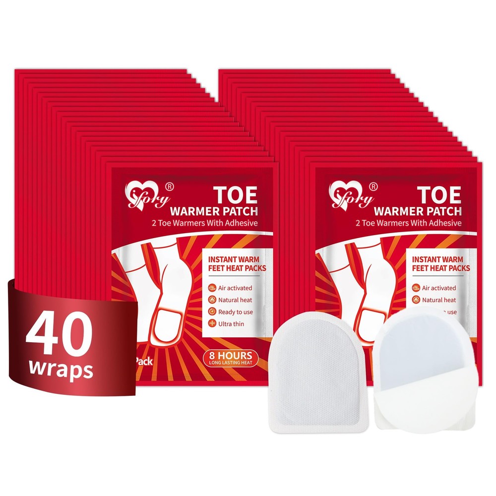 IFORY Toe Warmers – Long Lasting, Odorless, Air Activated Self-Adhesive Red