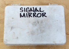 Vintage BLM Emergency Signal Mirror Kit Idaho Owyhee District Map Case Survival