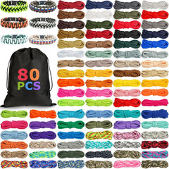 80 Pcs Paracord 550 Cord 10FT Kit Bracelet Lanyard Dog Collar DIY Craft US