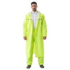 Pahajim Mens Raincoat with Hood Long Waterproof Ponchos 4X-Large, Green