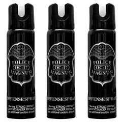3 Police Magnum pepper spray 4oz GID Twist Lock Stream Safety Defense Security