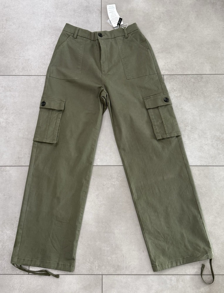 ZMPSIISA Women High Waisted Cargo Pants Wide Leg Casual Green Size Med