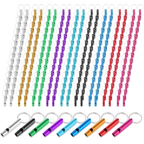 210 Pcs Emergency Whistle, Aluminum Survival Whistles Extra Loud Metal Whistle