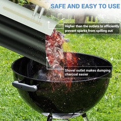 6.5″X14.5″ Double enameled Charcoal Chimney Starter with Stainless Steel Heat…
