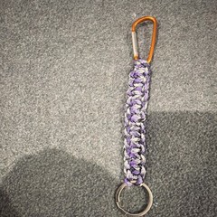 4pc Multicolor Paracord Key Fob Keychain 4in Nylon 550lb w/ Carabiner