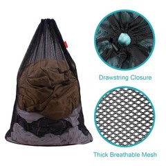 DuomiW 2 Pack Mesh Laundry Bags, 24 x 36 Inches Heavy 24 x 36 Inches, Black