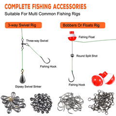 PLUSINNO Fishing Gear 6.3″ x 3.7″ x 1.8″, 253pcs Accessories Kit