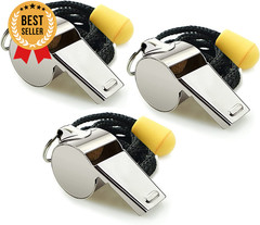 3 Pack Loud Sports Whistles with Lanyard for Coaches Referees Officials Outdoor