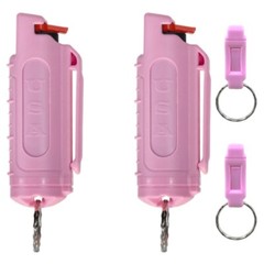 Police Magnum .50oz pepper spray 2 pink molded keychain 2 QR defense protection