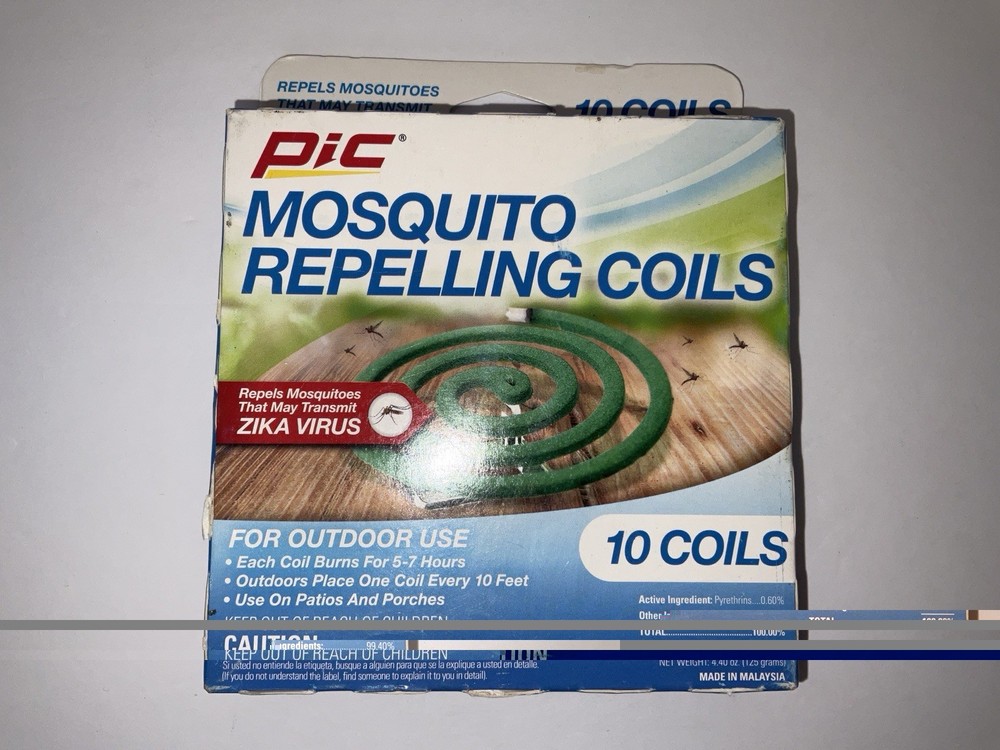 NIB 10 Pack PIC Mosquito Repelling Coils (5-7 Hours Use Each)