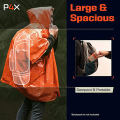 Emergency Poncho and Mylar Blanket Liner – Waterproof, Wind-Resistant Green Outd