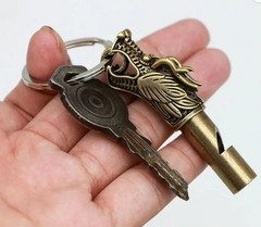 Dragon Elephant Whistles Pendant Emergency Survival Whistle Vintage Brass M1