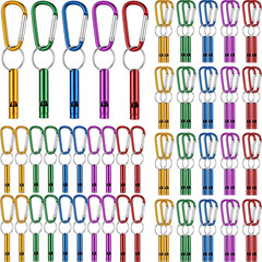 Foilswirl Emergency Whistles with Carabiners Aluminum Extra Loud Survival Safety