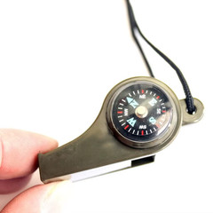 High Decibel Emergency Rescue Whistle with Compass Thermometer Keychain for Camp