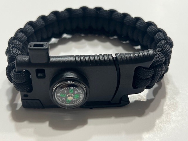Tactical Paracord Bracelets with Knife/Flint Rod/Compass/Whistle (2-Pack) *USA*