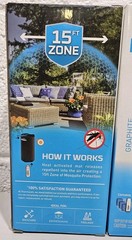 2x THERMACELL Patio Scent Free Mosquito Protection Repeller 15ft Zone Graphite