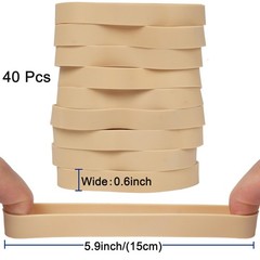 HAIDIBAO-Rubber Bands 40 Pcs Size#105 Big Wide Rubber Band Large Beige