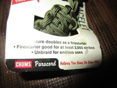 Chums Firestarter Survival Smokey Paracord Bracelet 16 Feet