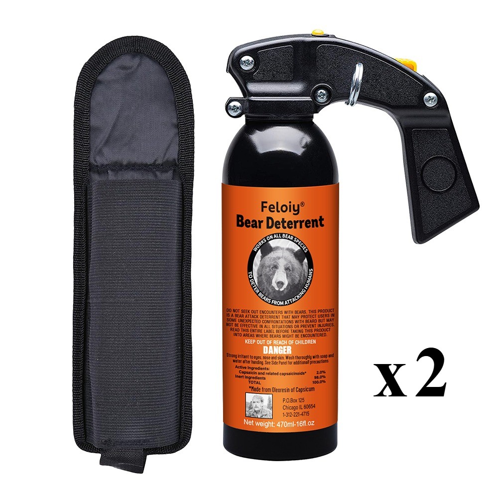 Lot of 2 – UDAP Pepper Power Bear Spray Repellant w/ Griz Guard Holster