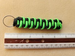 Black/Green Keychain 550 Paracord Handmade Cobra Knot Modified