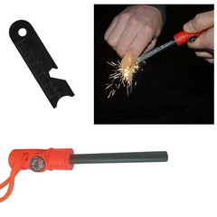 Fire Starter Flint Steel Striker Survival Kit Ferro Rod Camping Outdoor Tool US