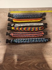 LOT: (6) Paracord Survival Bracelet – Handmade Multicolor – Outdoor Camping Hike