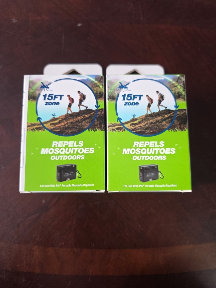 New (2) PIC Portable Mosquito Botanical Repellent​ 60 Hour REFILL Free Ship