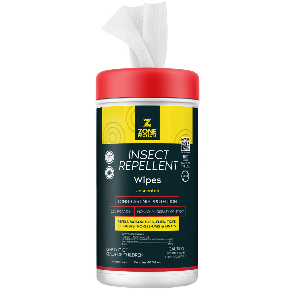 Zone Protects Picaridin Unscented Insect Repellent Wipes