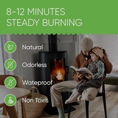 130 pcs Fire Starters for Campfires, BBQ, Grill & Fireplace – Waterproof, Natura