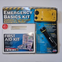 Emergency Basics Kit (First Aid Kit, Flashlight & Emergency Radio)
