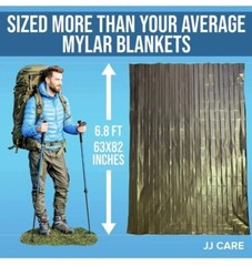 JJ CARE Mylar Blankets (Pack of 6) Large Emergency Blankets for Survival