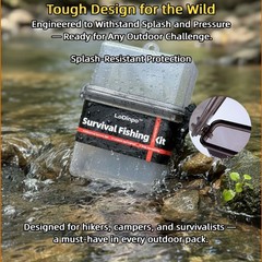 LoDinpo Mini Survival Fishing Kit, Pocket Emergency Gear pocket, white