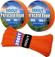 Paracord Rope with 7-Strand Core, 11 Colors and 50/100/200 Ft, Nylon Type III Pa