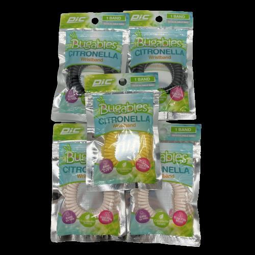 5x Bugables Mosquito Repellent Wrist or Ankle Band Reusable Deet Free Citronella