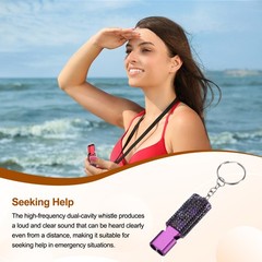 Bling Whistle, 2 Pcs&White Black Rhinestone/ Purple Whistle