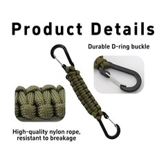 2Pcs Paracord Keychain with Carabiner Clip, Braided Paracord Lanyard Key Chai…