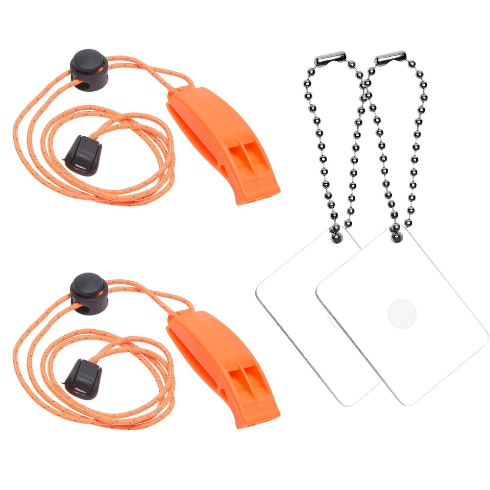 Eco-Fused 2X Survival Whistle and Signal Mirror – Outdoor Orange