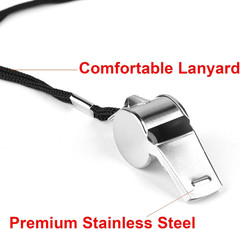 24-Pack Stainless Steel Whistles with Lanyards – Loud Clear Sound for Coaches
