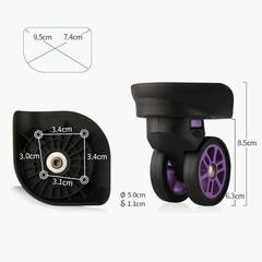 Trolley Bag Wheel Set 1 Pair of Rotating Wheels Compatible with Various Cases