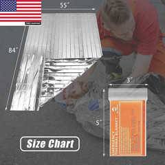 Emergency Mylar Thermal Blankets -Space Blanket Survival Kit Camping Blanket (4-