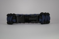 550 Paracord Survival Bracelet Cobra Black/Navy Blue «Made in the USA»