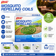 PIC Mosquito Repelling Coils 10 Coils Outdoor Patio Porch Mosquito Control