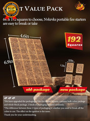 Fire Starter Squares 192 Natural & Odourless Firestarters Cubes for Campfire