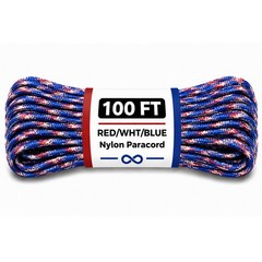 The Bone Edge – RED/WHITE/BLUE 100 ft Premium 550 Paracord